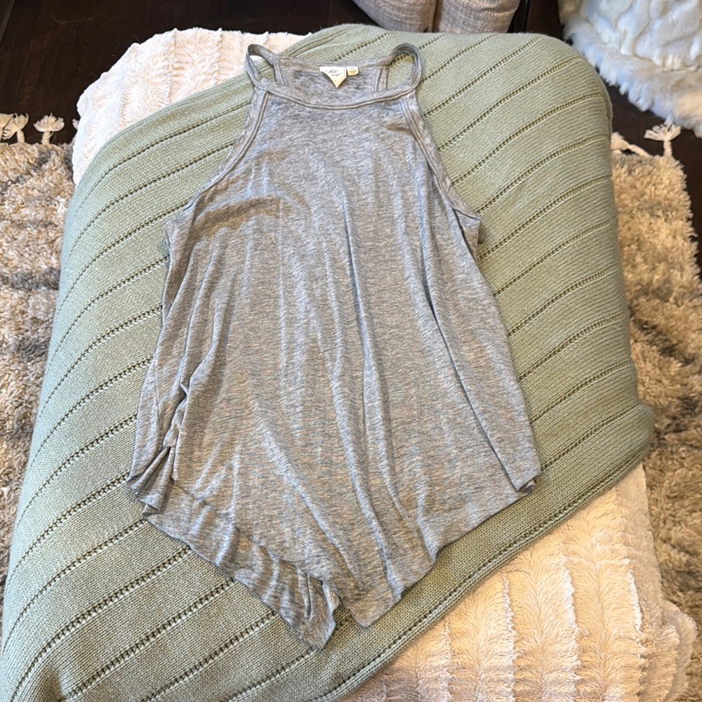 White Crow Asymmetrical Gray Tank Top